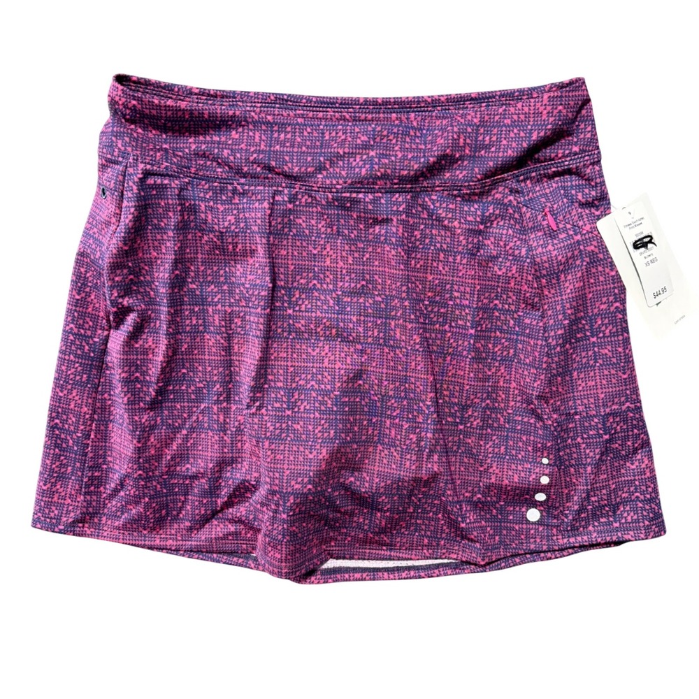 LL Bean Active Skort Womens XS Mulberry Geometric NWT